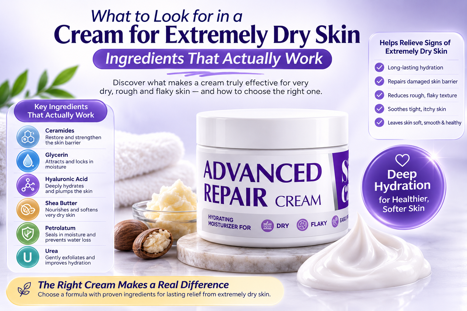 What to Look for in a Cream for Extremely Dry Skin (Ingredients That Actually Work)